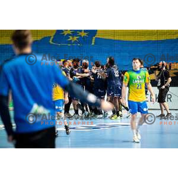 in action during EHF Champions League handball match between Celje Pivovarna Lasko and Montpellier in Zlatorog Arena, Celje, Slovenia on October 11, 2023