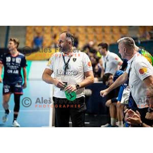 Alem Toskic in action during EHF Champions League handball match between Celje Pivovarna Lasko and Montpellier in Zlatorog Arena, Celje, Slovenia on October 11, 2023