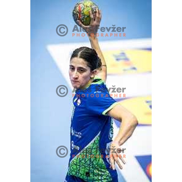 Ema Hrvatin in action during Women’s Euro 2024 qualifications handball match between Slovenia and Latvia in Dvorana Golovec, Celje, Slovenia on October 11, 2023. Photo: Jure Banfi