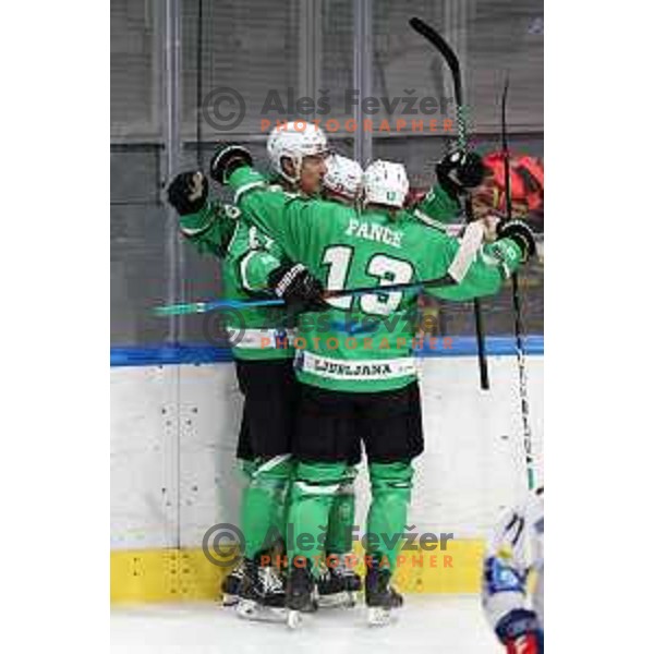 In action during IceHL match between SZ Olimpija and VSV in Tivoli Hall, Ljubljana, Slovenia on October 13, 2023