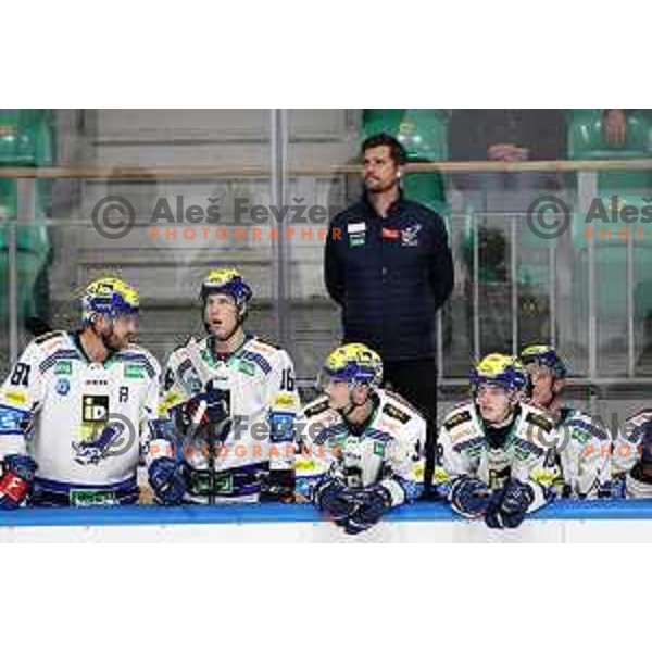 Marcel Rodman during IceHL match between SZ Olimpija and VSV in Tivoli Hall, Ljubljana, Slovenia on October 13, 2023