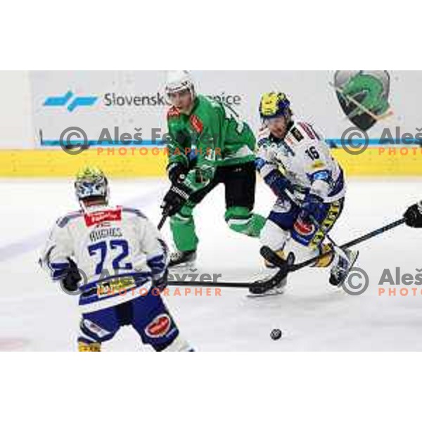 In action during IceHL match between SZ Olimpija and VSV in Tivoli Hall, Ljubljana, Slovenia on October 13, 2023