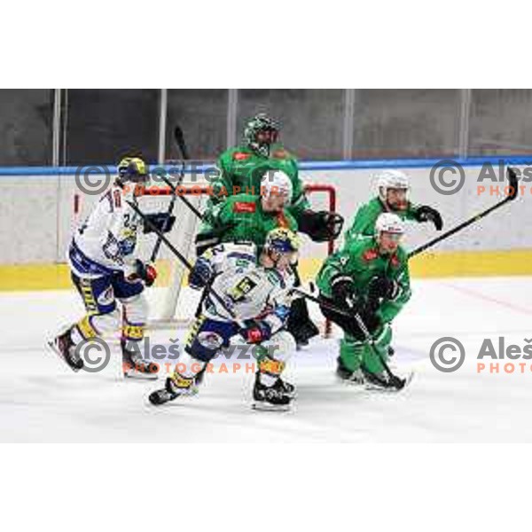 In action during IceHL match between SZ Olimpija and VSV in Tivoli Hall, Ljubljana, Slovenia on October 13, 2023