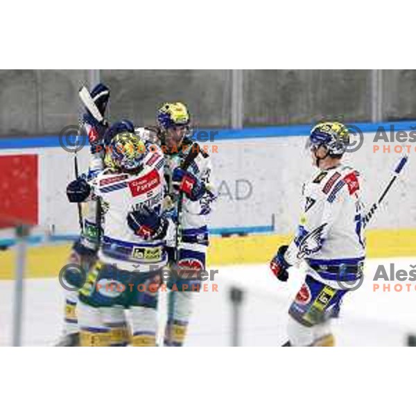 In action during IceHL match between SZ Olimpija and VSV in Tivoli Hall, Ljubljana, Slovenia on October 13, 2023