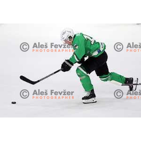 Aljaz Predan in action during IceHL match between SZ Olimpija and VSV in Tivoli Hall, Ljubljana, Slovenia on October 13, 2023