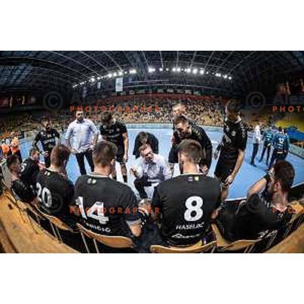 Zoran Jovicic, head coach of Gorenje Velenje during 1.NLB league handball match between Celje Pivovarna Lasko and Gorenje Velenje in Dvorana Zlatorog, Celje, Slovenia on October 14, 2023. Photo: Jure Banfi