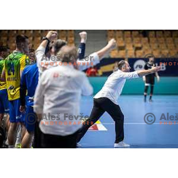 Alem Toskic, head coach of Celje PL during 1.NLB league handball match between Celje Pivovarna Lasko and Gorenje Velenje in Dvorana Zlatorog, Celje, Slovenia on October 14, 2023. Photo: Jure Banfi