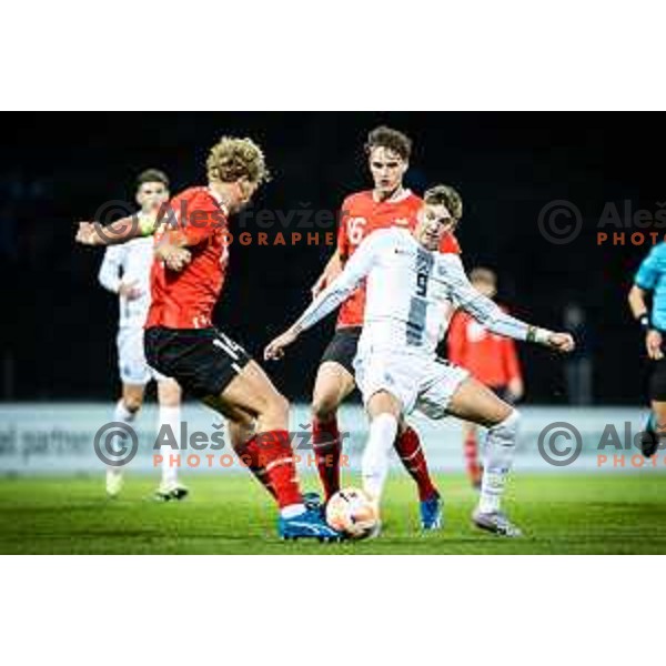 in action during 2025 UEFA European U21 Championship qualifications football match between Slovenia and Austria in Fazanerija, Murska Sobota, Slovenia on October 16, 2023. Photo: Jure Banfi