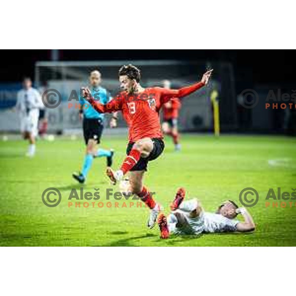 in action during 2025 UEFA European U21 Championship qualifications football match between Slovenia and Austria in Fazanerija, Murska Sobota, Slovenia on October 16, 2023. Photo: Jure Banfi