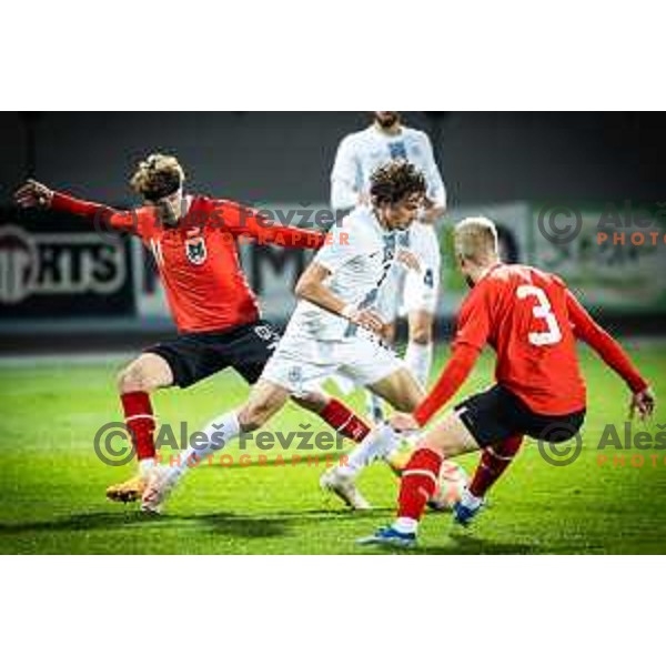 in action during 2025 UEFA European U21 Championship qualifications football match between Slovenia and Austria in Fazanerija, Murska Sobota, Slovenia on October 16, 2023. Photo: Jure Banfi