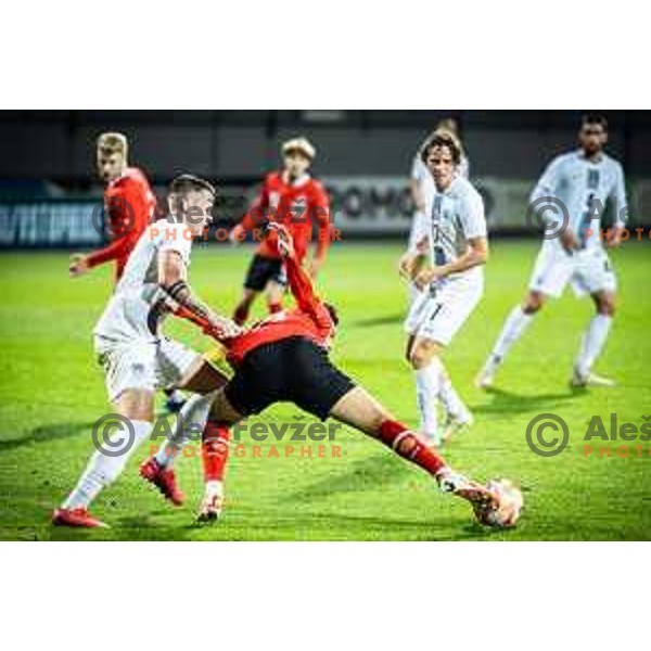 in action during 2025 UEFA European U21 Championship qualifications football match between Slovenia and Austria in Fazanerija, Murska Sobota, Slovenia on October 16, 2023. Photo: Jure Banfi