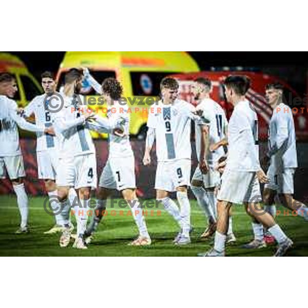 in action during 2025 UEFA European U21 Championship qualifications football match between Slovenia and Austria in Fazanerija, Murska Sobota, Slovenia on October 17, 2023. Photo: Jure Banfi