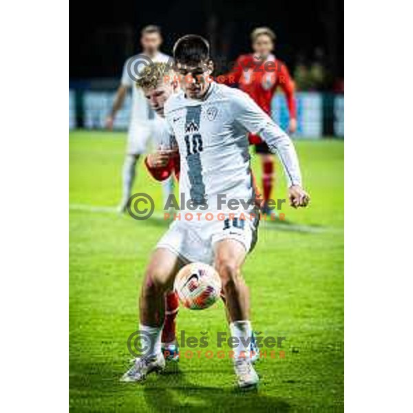 in action during 2025 UEFA European U21 Championship qualifications football match between Slovenia and Austria in Fazanerija, Murska Sobota, Slovenia on October 17, 2023. Photo: Jure Banfi