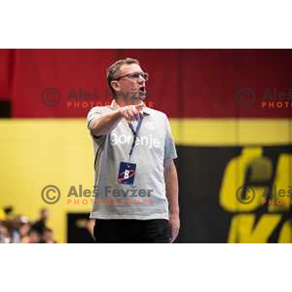 Zoran Jovicic in action during EHF European league match between Gorenje Velenje and Pfadi Winterthur in Velenje, Slovenia on October 17, 2023.