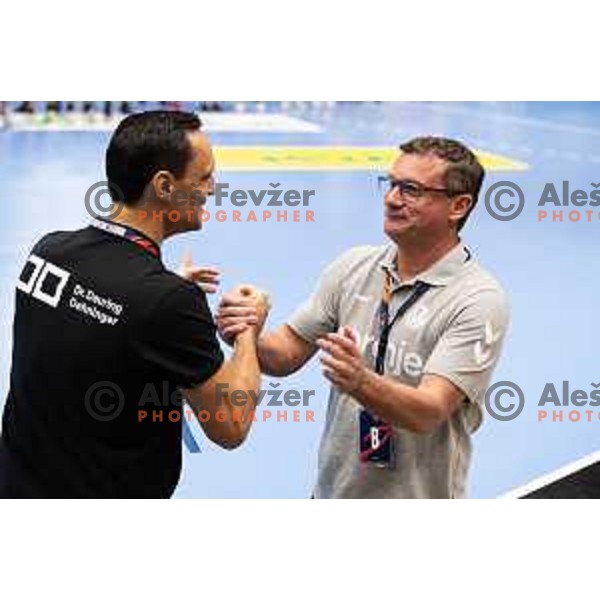 Zoran Jovicic in action during EHF European league match between Gorenje Velenje and Pfadi Winterthur in Velenje, Slovenia on October 17, 2023.