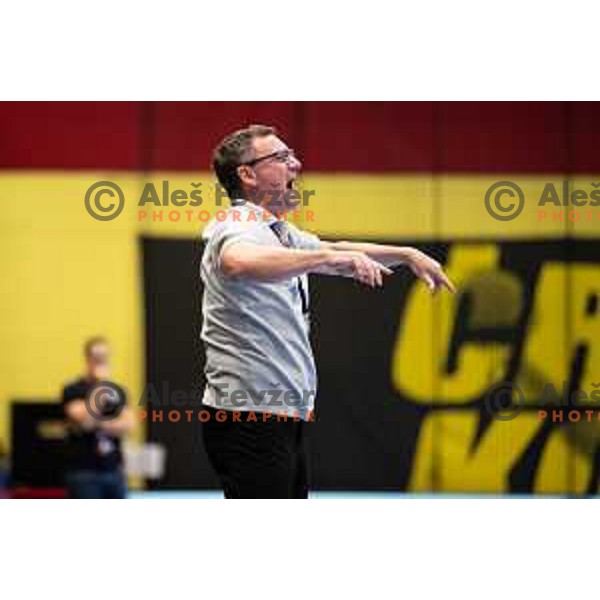 Zoran Jovicic in action during EHF European league match between Gorenje Velenje and Pfadi Winterthur in Velenje, Slovenia on October 17, 2023.