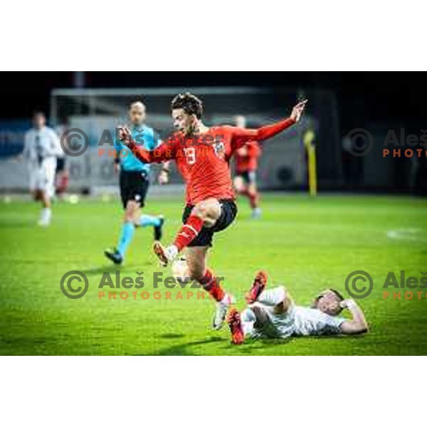 in action during 2025 UEFA European U21 Championship qualifications football match between Slovenia and Austria in Fazanerija, Murska Sobota, Slovenia on October 16, 2023. Photo: Jure Banfi