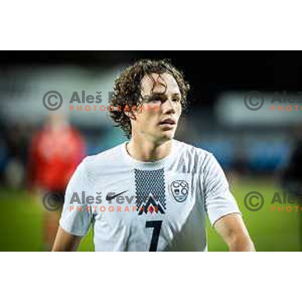 in action during 2025 UEFA European U21 Championship qualifications football match between Slovenia and Austria in Fazanerija, Murska Sobota, Slovenia on October 16, 2023. Photo: Jure Banfi