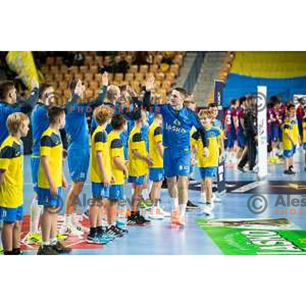 CPL team before EHF Champions League handball match between Celje Pivovarna Lasko and Barcelona handball in Zlatorog Arena, Celje, Slovenia on October 18, 2023.