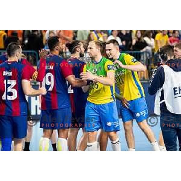 in action during EHF Champions League handball match between Celje Pivovarna Lasko and Barcelona handball in Zlatorog Arena, Celje, Slovenia on October 18, 2023.