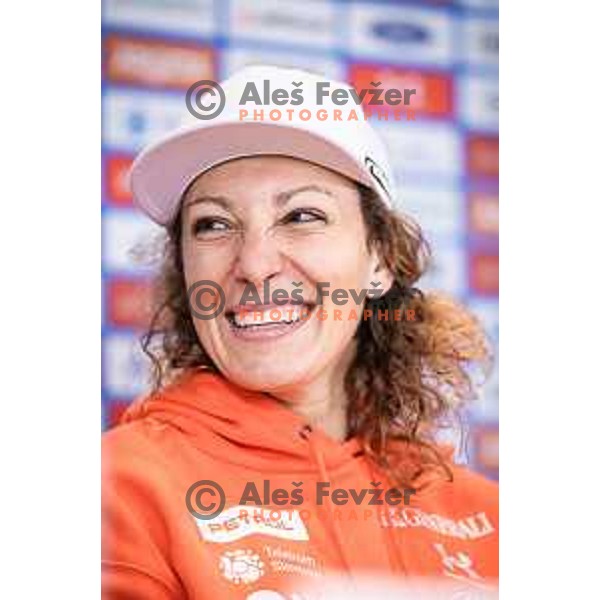 Ilka Stuhec during press conference in Hotel Arena, Maribor, Slovenia on October 19, 2023. Photo: Jure Banfi