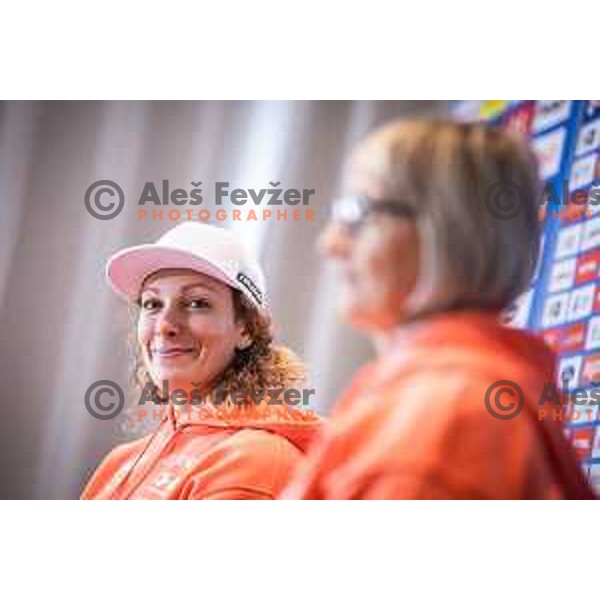 Ilka Stuhec during press conference in Hotel Arena, Maribor, Slovenia on October 19, 2023. Photo: Jure Banfi