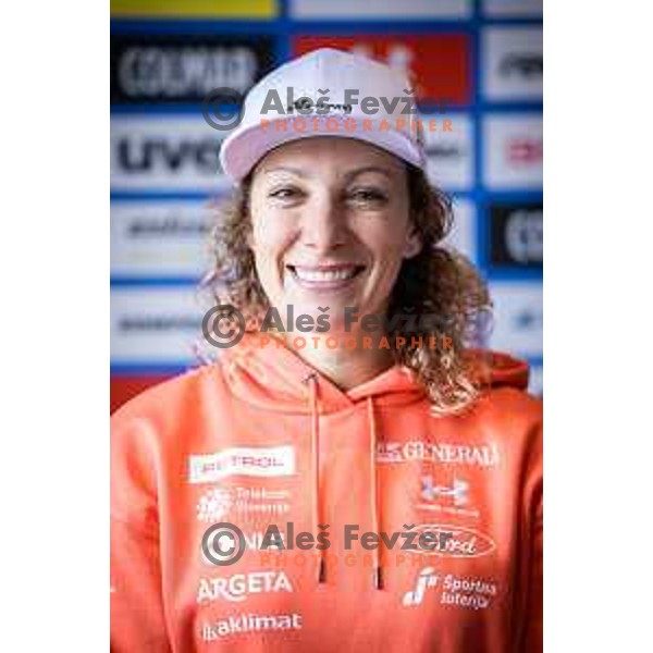 Ilka Stuhec during press conference in Hotel Arena, Maribor, Slovenia on October 19, 2023. Photo: Jure Banfi