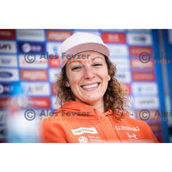 Ilka Stuhec during press conference in Hotel Arena, Maribor, Slovenia on October 19, 2023. Photo: Jure Banfi