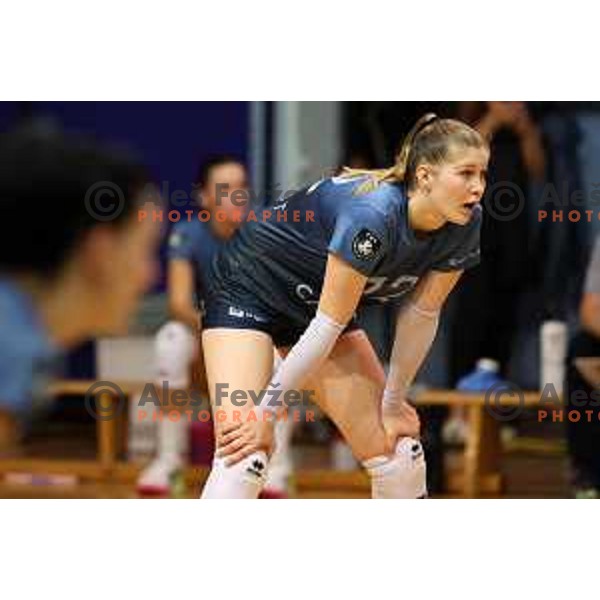 Naja Boisa in action during Sportklub 1A DOL league volleyball match between Calcit Volley and Nova KBM Branik in Kamnik, Slovenia on October 20, 2023