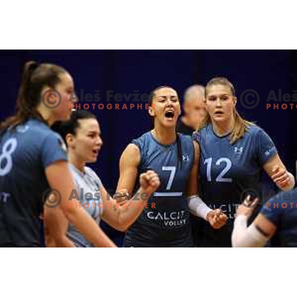 Jovanka Radiskovic in action during Sportklub 1A DOL league volleyball match between Calcit Volley and Nova KBM Branik in Kamnik, Slovenia on October 20, 2023