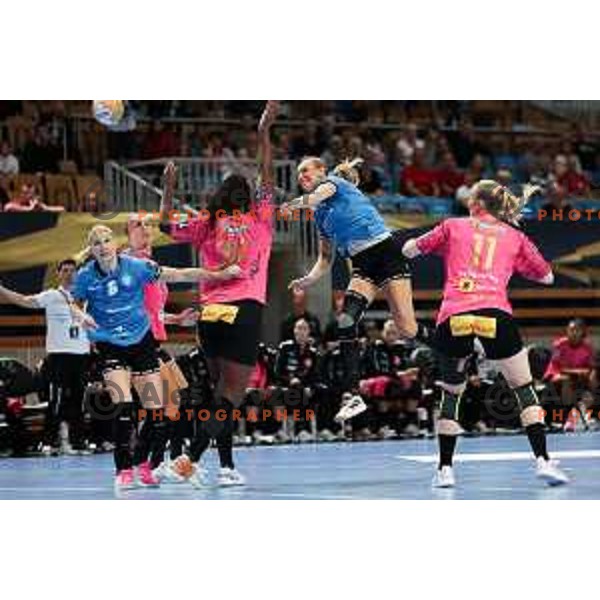 in action during EHF Champions League Women handball match between Krim Mercator (SLO) and Vipers Kristiansand (NOR) in Ljubljana, Slovenia on October 21, 2023. Foto: Filip Barbalic