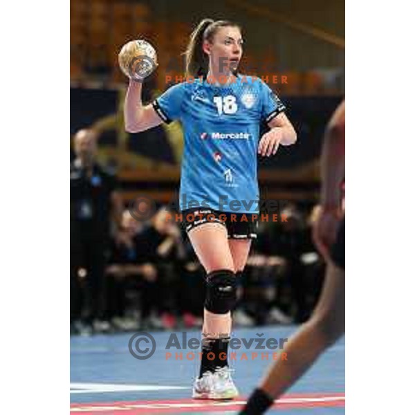 Nina Zulic in action during EHF Champions League Women handball match between Krim Mercator (SLO) and Vipers Kristiansand (NOR) in Ljubljana, Slovenia on October 21, 2023. Foto: Filip Barbalic