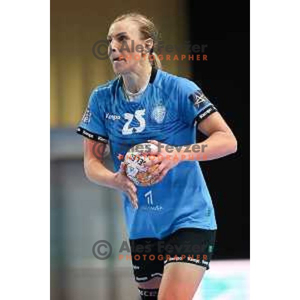 Barbara Lazovic in action during EHF Champions League Women handball match between Krim Mercator (SLO) and Vipers Kristiansand (NOR) in Ljubljana, Slovenia on October 21, 2023. Foto: Filip Barbalic