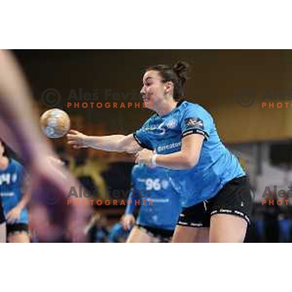 Tjasa Stanko in action during EHF Champions League Women handball match between Krim Mercator (SLO) and Vipers Kristiansand (NOR) in Ljubljana, Slovenia on October 21, 2023. Foto: Filip Barbalic