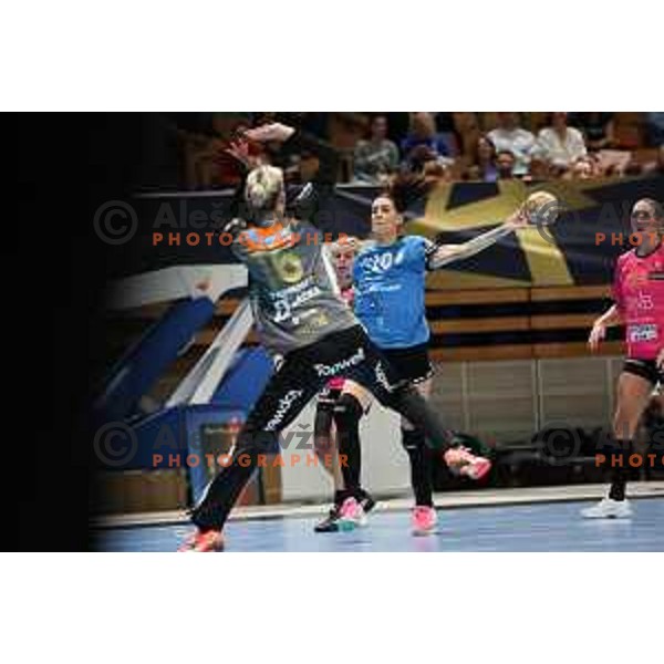 Alja Varagic in action during EHF Champions League Women handball match between Krim Mercator (SLO) and Vipers Kristiansand (NOR) in Ljubljana, Slovenia on October 21, 2023. Foto: Filip Barbalic