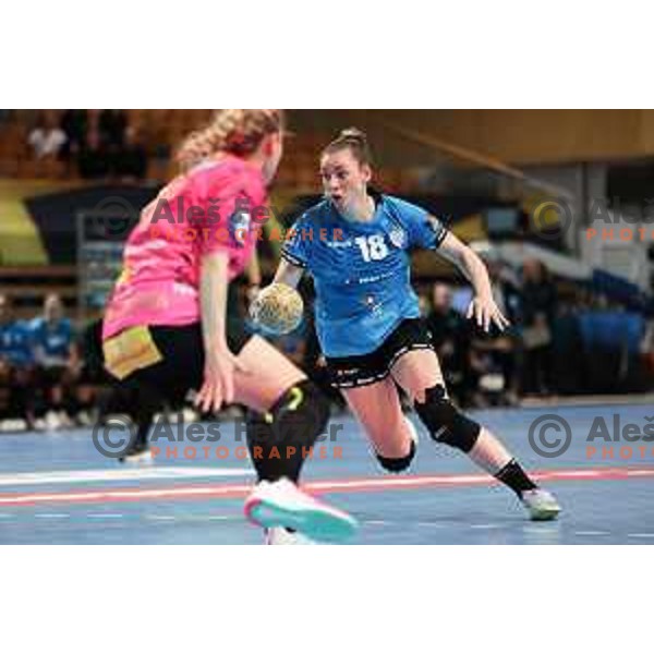 in action during EHF Champions League Women handball match between Krim Mercator (SLO) and Vipers Kristiansand (NOR) in Ljubljana, Slovenia on October 21, 2023. Foto: Filip Barbalic