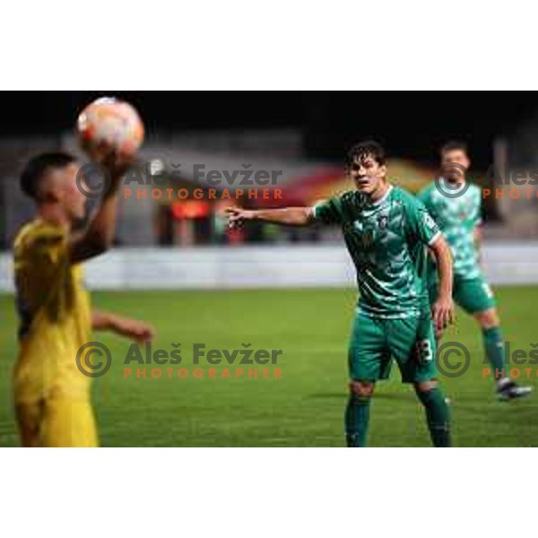 Marko Brest in action during Prva Liga Telemach 2023/2024 football match between Domzale and Olimpija in Domzale, Slovenia on October 21, 2023. Foto: Filip Barbalic