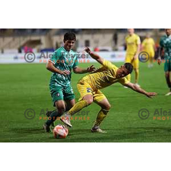 Marko Brest and Sacha Marasovic in action during Prva Liga Telemach 2023/2024 football match between Domzale and Olimpija in Domzale, Slovenia on October 21, 2023. Foto: Filip Barbalic