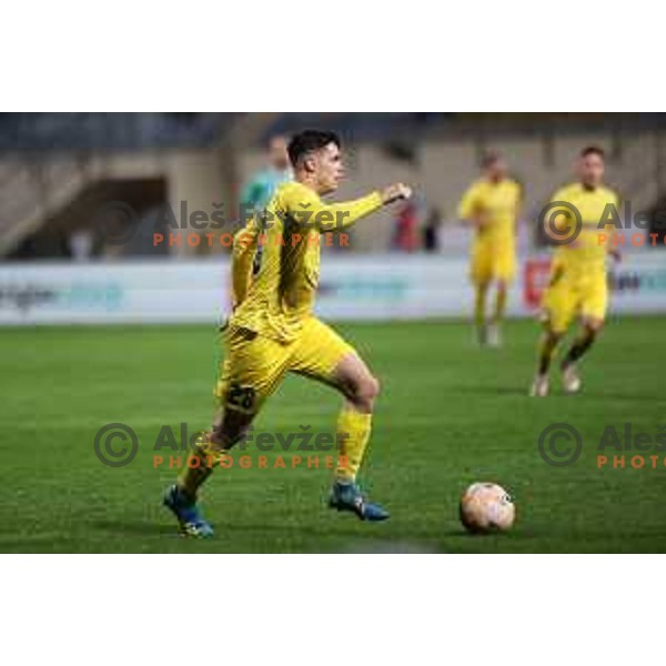 Nick Perc in action during Prva Liga Telemach 2023/2024 football match between Domzale and Olimpija in Domzale, Slovenia on October 21, 2023. Foto: Filip Barbalic