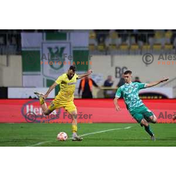 Danijel Sturm and Marcel Ratnik in action during Prva Liga Telemach 2023/2024 football match between Domzale and Olimpija in Domzale, Slovenia on October 21, 2023. Foto: Filip Barbalic