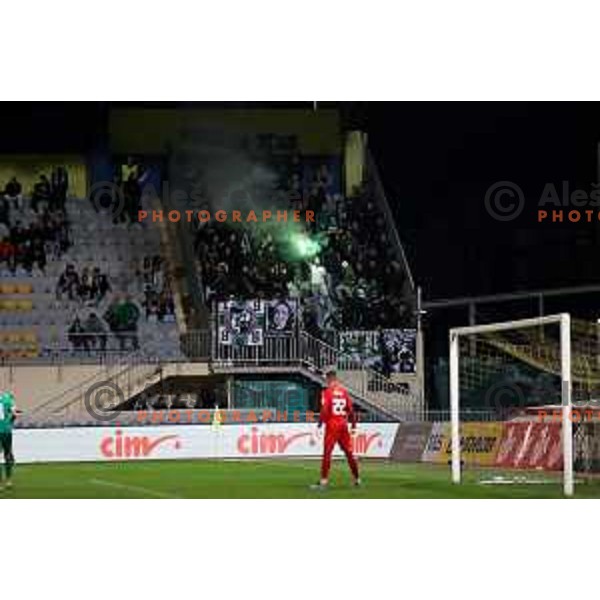 Denis Pintol and Green Dragons Ljubljana in action during Prva Liga Telemach 2023/2024 football match between Domzale and Olimpija in Domzale, Slovenia on October 21, 2023. Foto: Filip Barbalic