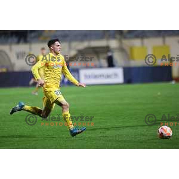 Nick Perc in action during Prva Liga Telemach 2023/2024 football match between Domzale and Olimpija in Domzale, Slovenia on October 21, 2023. Foto: Filip Barbalic