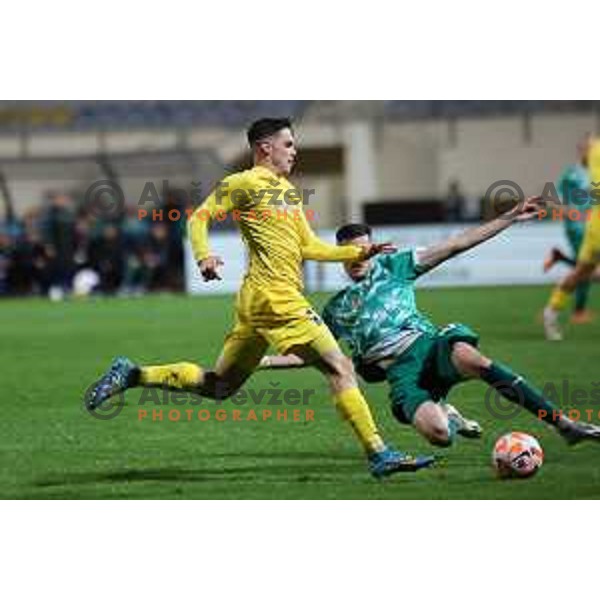 Nick Perc in action during Prva Liga Telemach 2023/2024 football match between Domzale and Olimpija in Domzale, Slovenia on October 21, 2023. Foto: Filip Barbalic