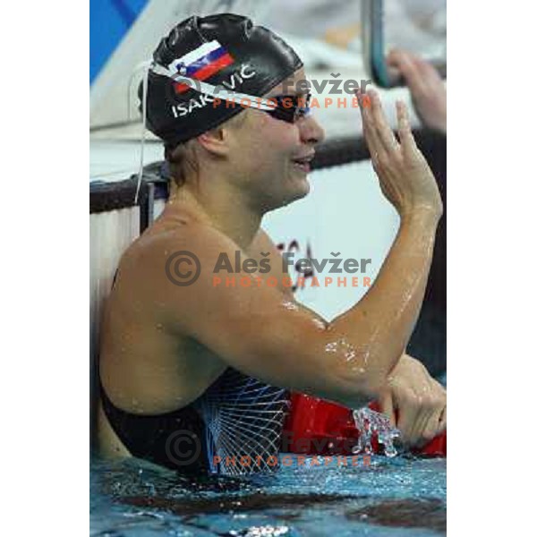 Sara Isakovic (SLO) competes in 200 meters freestyle at a swimming competition during Olympic Games in Beijing, China on August 11, 2008