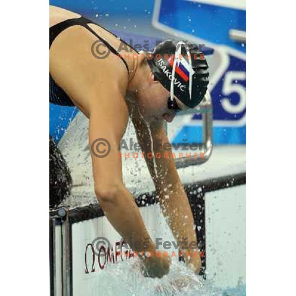 Sara Isakovic (SLO) competes in 200 meters freestyle at a swimming competition during Olympic Games in Beijing, China on August 11, 2008