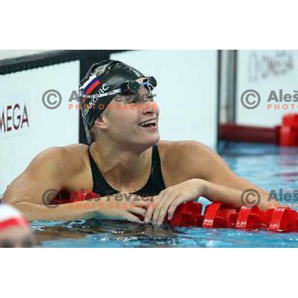 Sara Isakovic (SLO) competes in 200 meters freestyle at a swimming competition during Olympic Games in Beijing, China on August 11, 2008