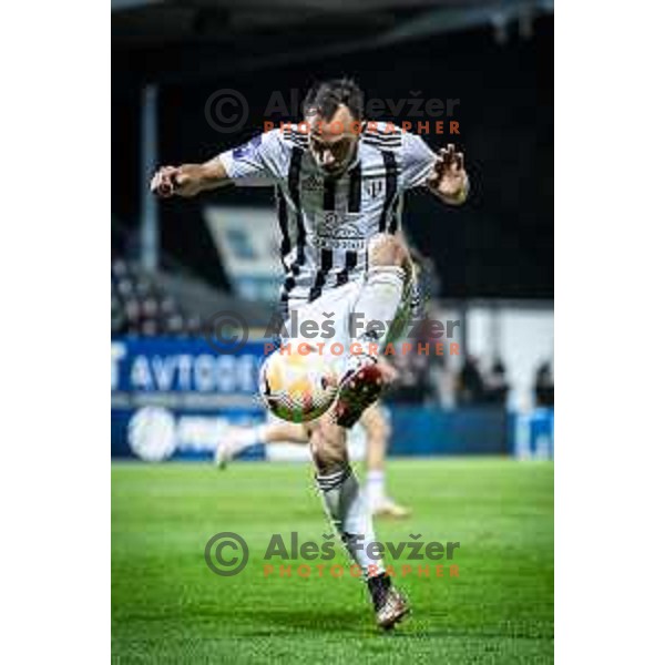 Ziga Kous in action during Prva liga Telemach football match between Mura and Koper in Fazanerija, Murska Sobota, Slovenia on October 22, 2023. Photo: Jure Banfi