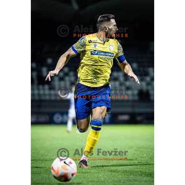 Maks Barisic in action during Prva liga Telemach football match between Mura and Koper in Fazanerija, Murska Sobota, Slovenia on October 22, 2023. Photo: Jure Banfi