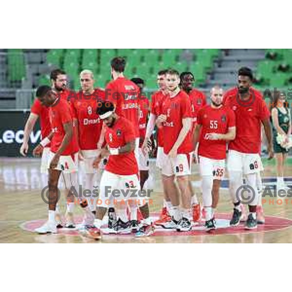 in action during BKT EuroCup 2023-2024 regular season basketball match between Cedevita Olimpija (SLO) and Prometej Slobozhanske (UKR) in Ljubljana, Slovenia on October 25, 2023