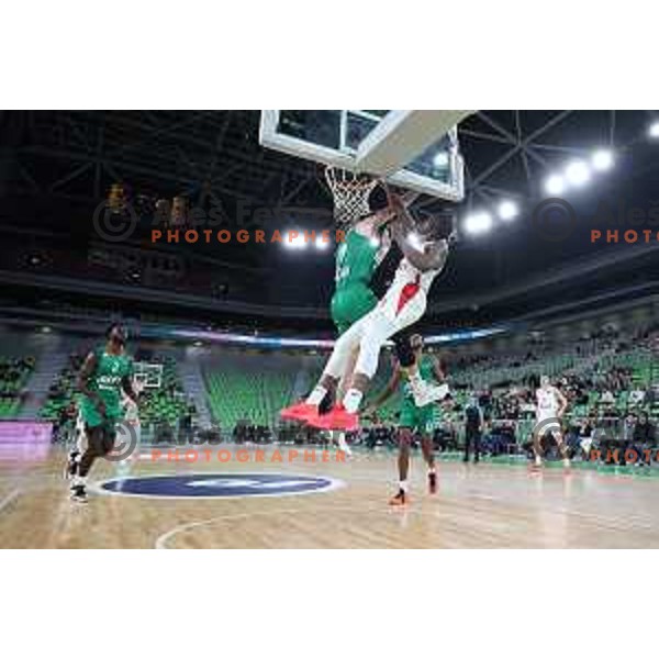 Karlo Matkovic in action during BKT EuroCup 2023-2024 regular season basketball match between Cedevita Olimpija (SLO) and Prometej Slobozhanske (UKR) in Ljubljana, Slovenia on October 25, 2023